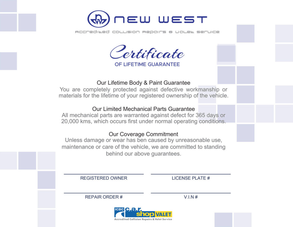 NW ICBC Guarantee Certificate